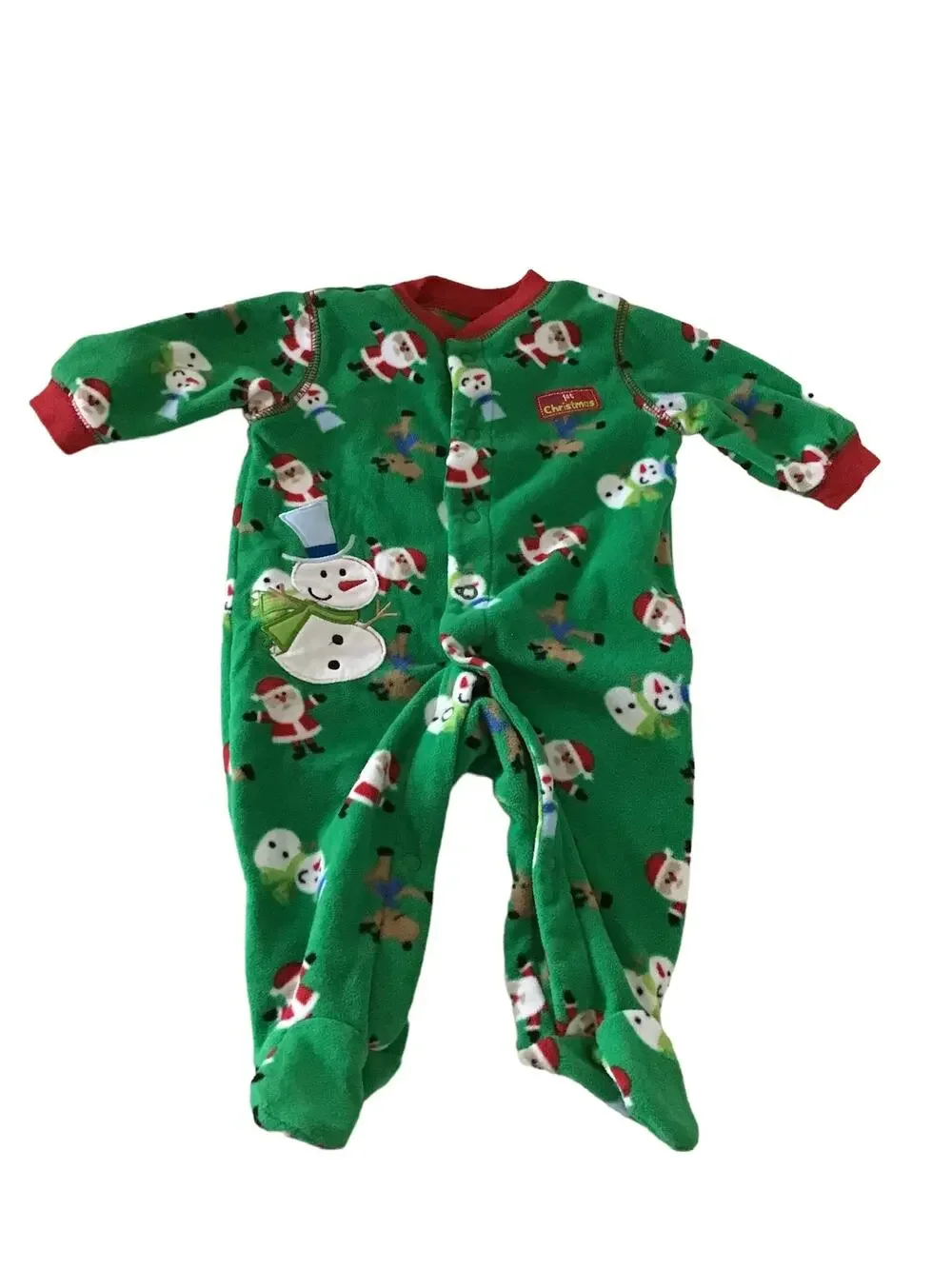 Christmas Footed Pajamas One Piece Baby’s First Christmas Size 0-3 mos